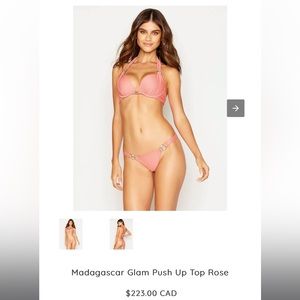 Beach Bunny Swimwear- Madagascar glam push-up top. Size small.